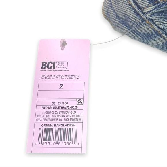 NWT Wild Fable Women's Sz 2 Jean Mini Skirt Light Wash Denim Raw Hem New - Picture 10 of 10